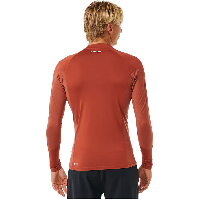 2024 Rip Curl Mnner Waves UPF Performance Langarm-Lycra-Weste 141MRV - Red